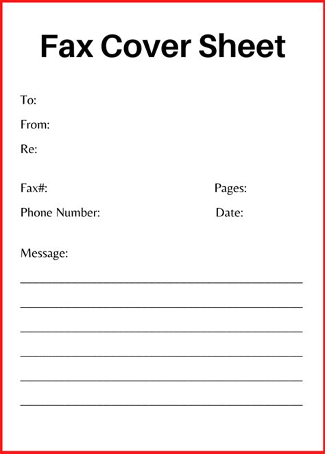 Fax Cover Letter Printable
